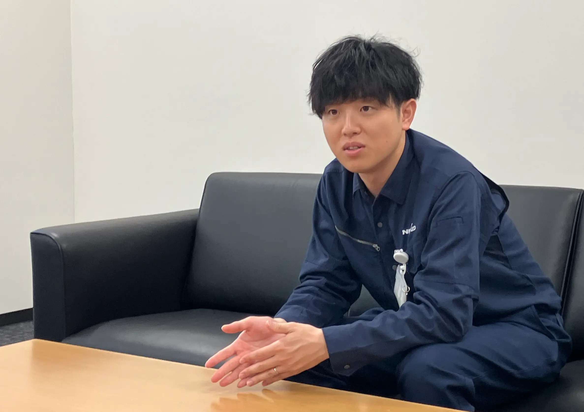 インタビューに応える日機装・石田氏