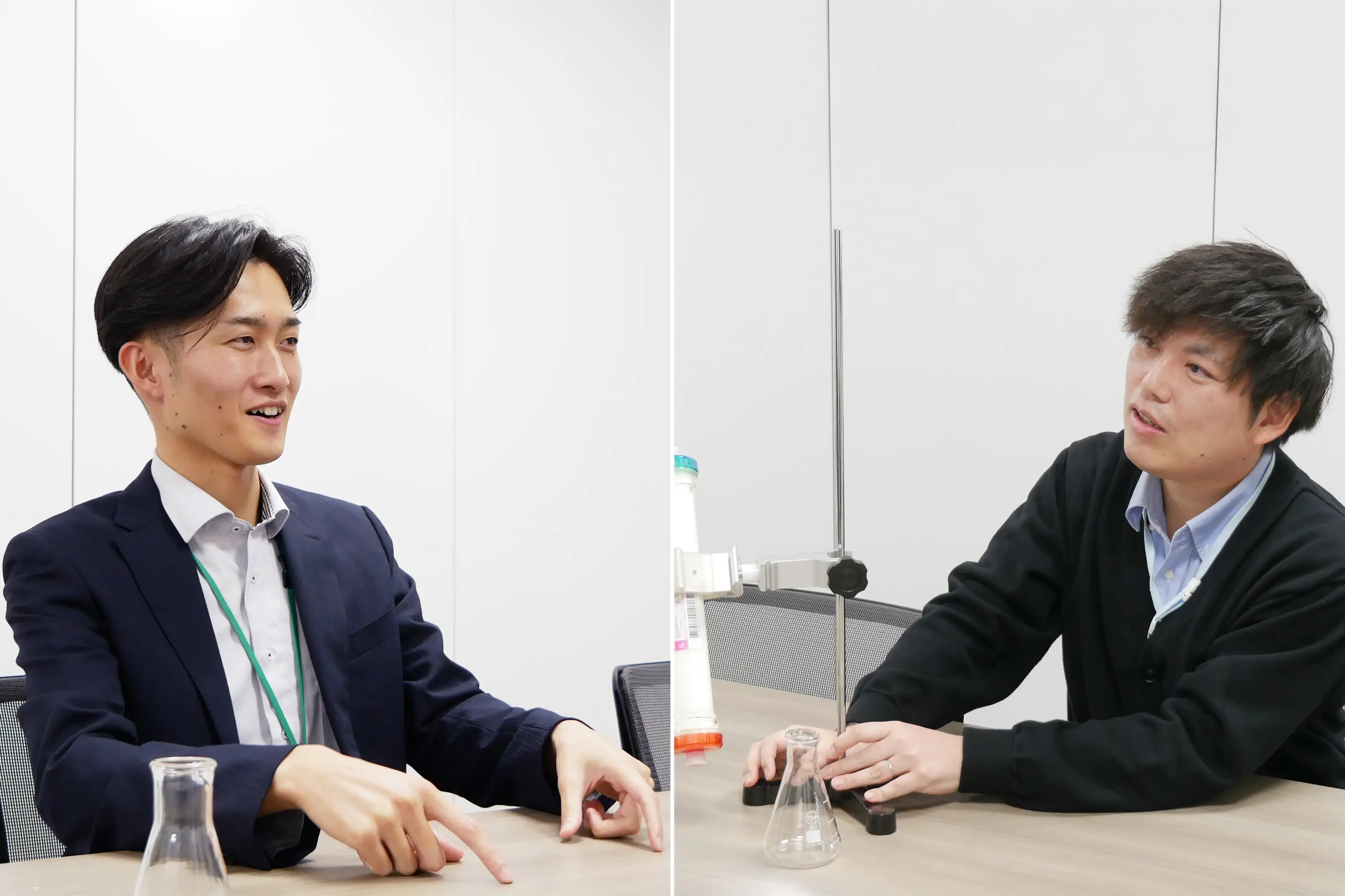 インタビューに応える日機装・太田氏、渡邉氏